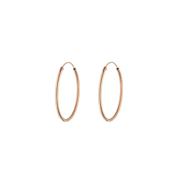 Leaf Jewelry Creole Rund M, 30mm, 14 K Rosegold Kauf eins, bekomm eins gratis