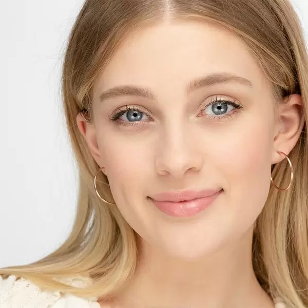 Leaf Jewelry Creole Rund M, 30mm, 14 K Rosegold Kauf eins, bekomm eins gratis