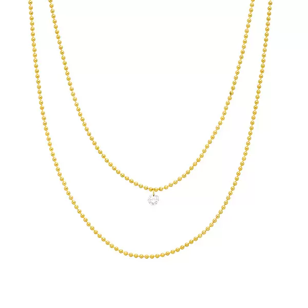 Leaf Jewelry Halskette Pure Double, Diamant, 14 K Gelbgold Super Sparpreis