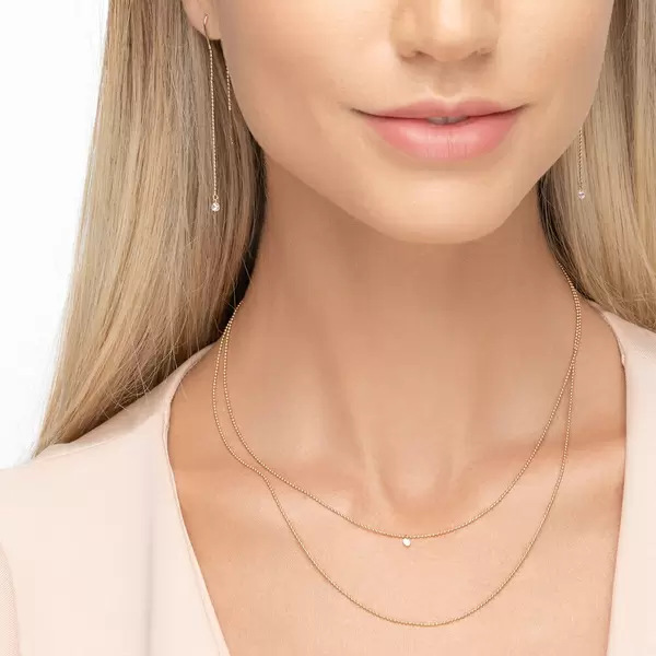 Leaf Jewelry Halskette Pure Double, Diamant, 14 K Gelbgold Super Sparpreis