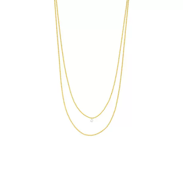 Leaf Jewelry Halskette Pure Double, Diamant, 14 K Gelbgold Super Sparpreis