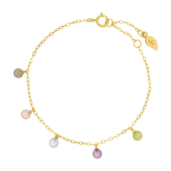Leaf Jewelry Armkette Sweet Gems, 14K Gelbgold Kostenlose Rückgabe