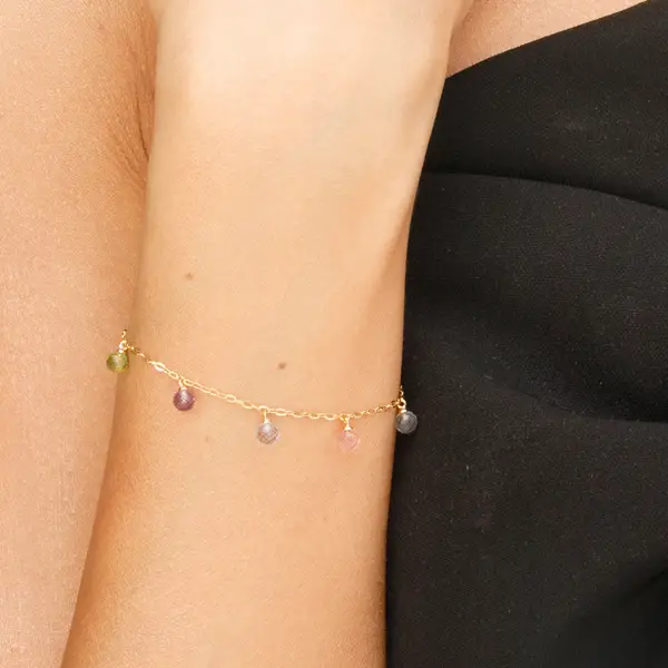Leaf Jewelry Armkette Sweet Gems, 14K Gelbgold Kostenlose Rückgabe