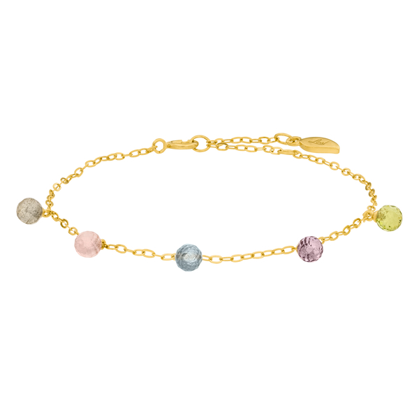 Leaf Jewelry Armkette Sweet Gems, 14K Gelbgold Kostenlose Rückgabe