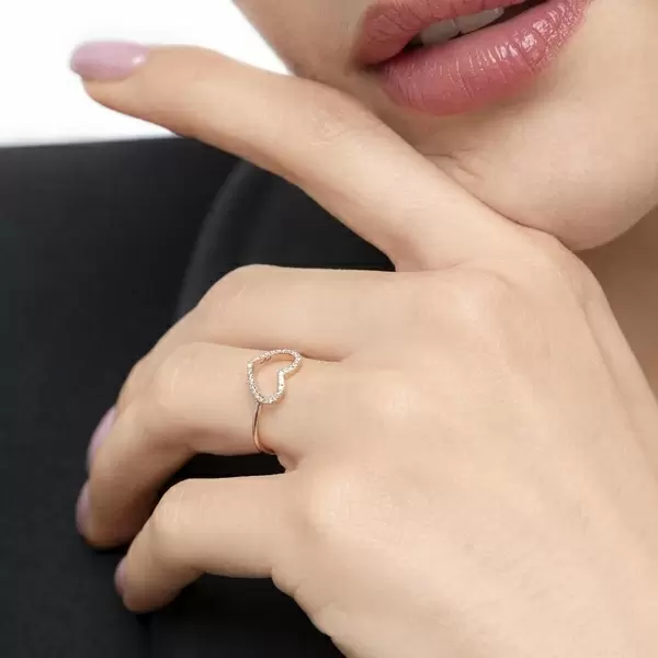 Leaf Jewelry Ring Herz mit Diamanten, 18 K Gelbgold JETZT KAUFEN