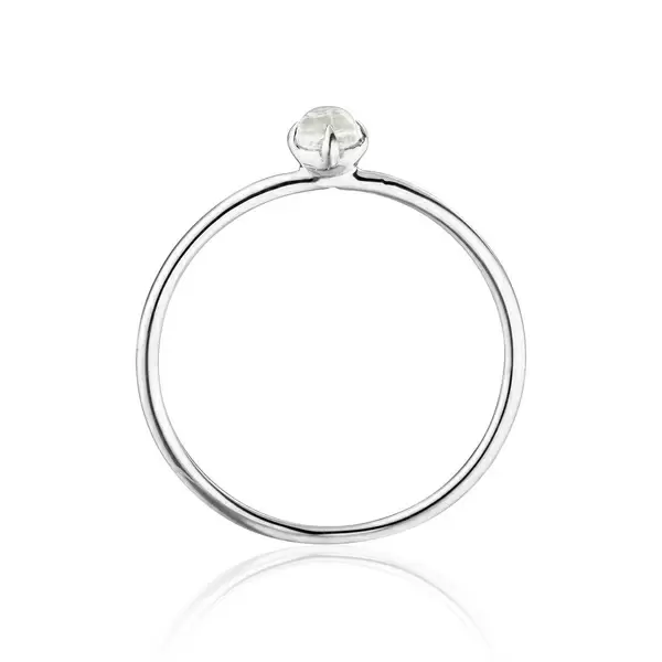 Leaf Jewelry Ring Cabochon, 14 K Weißgold, Mondstein Letzte 2 Tage