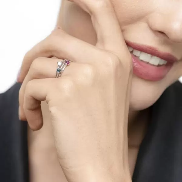 Leaf Jewelry Ring Cabochon, 14 K Weißgold, Mondstein Letzte 2 Tage