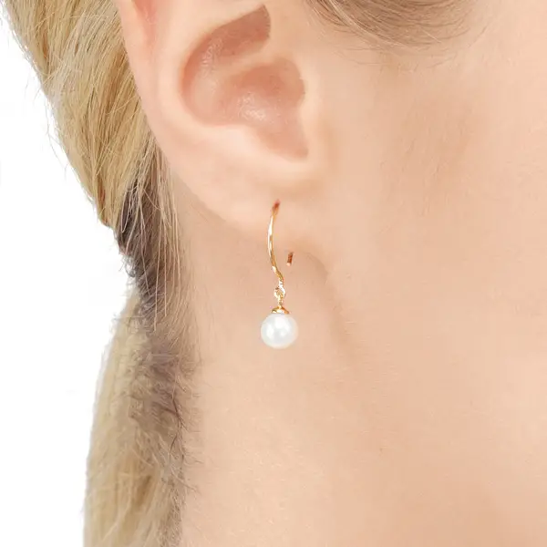 Leaf Jewelry Ohrhänger Single Pearls, 14K Gelbgold Bis zu 60% Rabatt