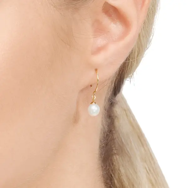 Leaf Jewelry Ohrhänger Single Pearls, 14K Gelbgold Bis zu 60% Rabatt