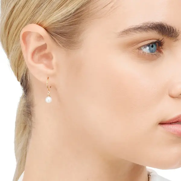 Leaf Jewelry Ohrhänger Single Pearls, 14K Gelbgold Bis zu 60% Rabatt