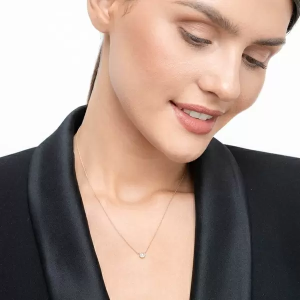 Leaf Jewelry Halskette Pavé II mit Diamanten, 18 K Rosegold Sonderangebot der Fabrik