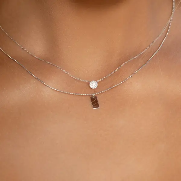 Leaf Jewelry Halskette Pavé II mit Diamanten, 18 K Rosegold Sonderangebot der Fabrik