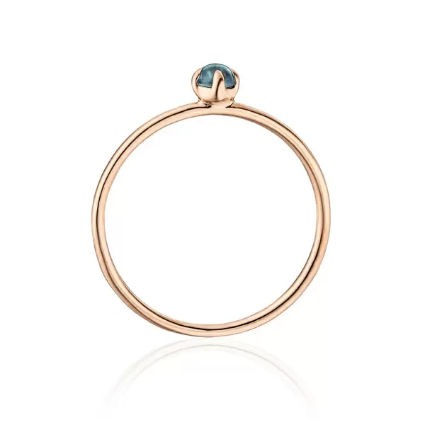 Leaf Jewelry Ring Cabochon, 14 K Roségold, Blauer Topas Bis zu 55% Rabatt