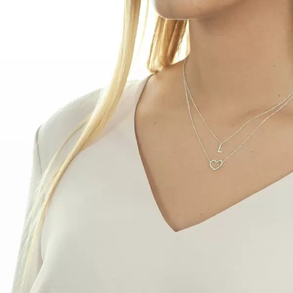 Leaf Jewelry Halskette Heart mit Diamanten, 18 K Roségold Discount Store für neue Produkte