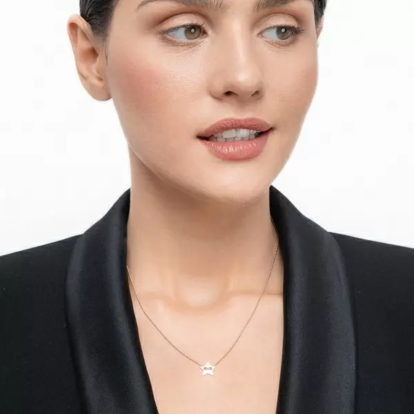 Leaf Jewelry Halskette Star, 14 K Rosegold Super Rabatt