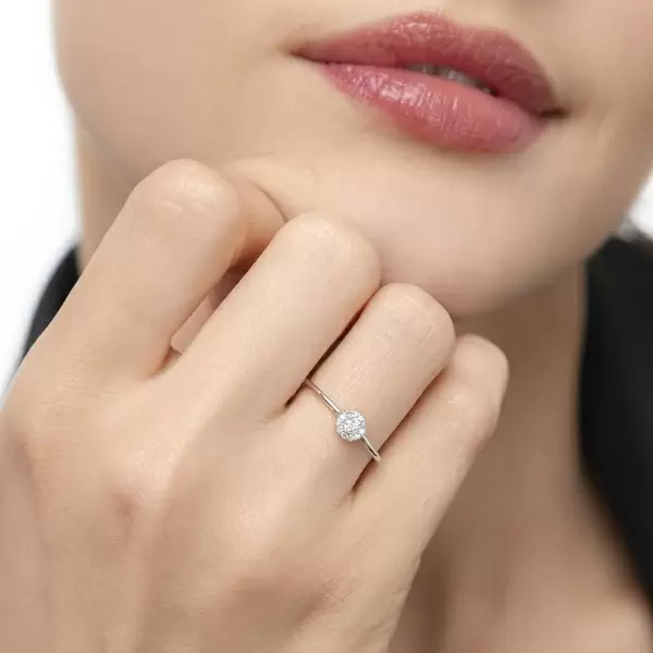 Leaf Jewelry Ring Pavé II, 18 K Weissgold Clearance-Verkauf