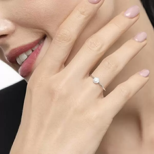 Leaf Jewelry Ring Pavé II, 18 K Weissgold Clearance-Verkauf