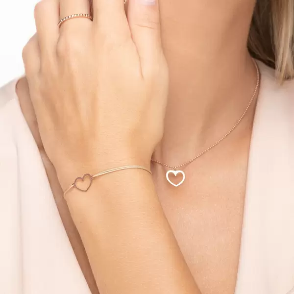 Leaf Jewelry Halskette GENTLE HEART, 14 K Rosegold Begrenzt auf 3 Tage