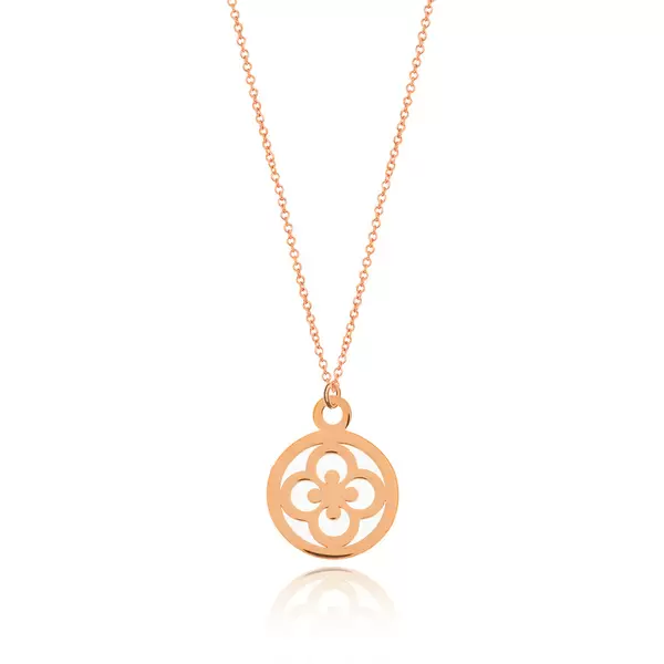 Leaf Jewelry Halskette Clover, 14 K Rosegold