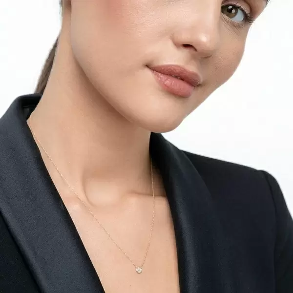 Leaf Jewelry Halskette Pavé mit Diamanten, 18 K Gelbgold Hotsell