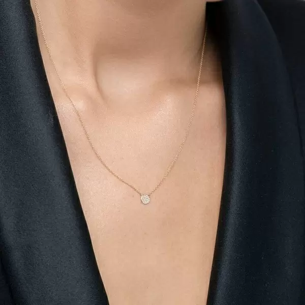 Leaf Jewelry Halskette Pavé mit Diamanten, 18 K Gelbgold Hotsell