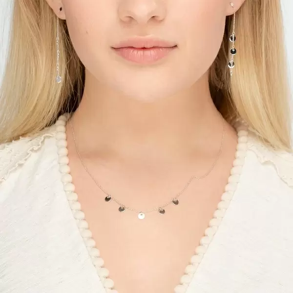 Leaf Jewelry Halskette Platelet, 14 K Weissgold im Angebot