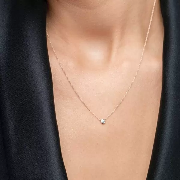 Leaf Jewelry Halskette "my first diamond", 14 K Rosegold Günstiger Verkauf