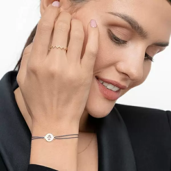 Leaf Jewelry Glücksbändchen Hand der Fatima, 14 K Gelbgold, Beige Fabrikpreis