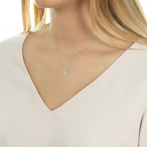 Leaf Jewelry Halskette Clover, 14 K Weißgold Sonderangebot