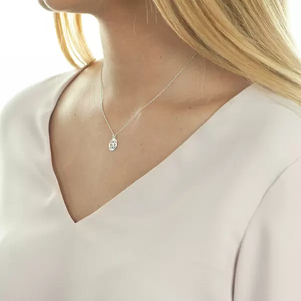 Leaf Jewelry Halskette Clover, 14 K Weißgold Sonderangebot