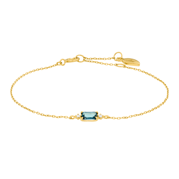 Leaf Jewelry Armkette London Blue Topas, 14K Gelbgold Rabatt
