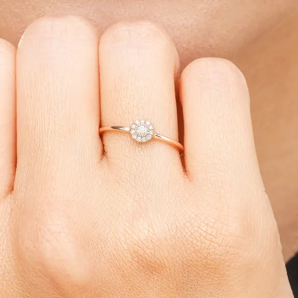 Leaf Jewelry Ring Pavé II, 18 K Roségold Günstig kaufen