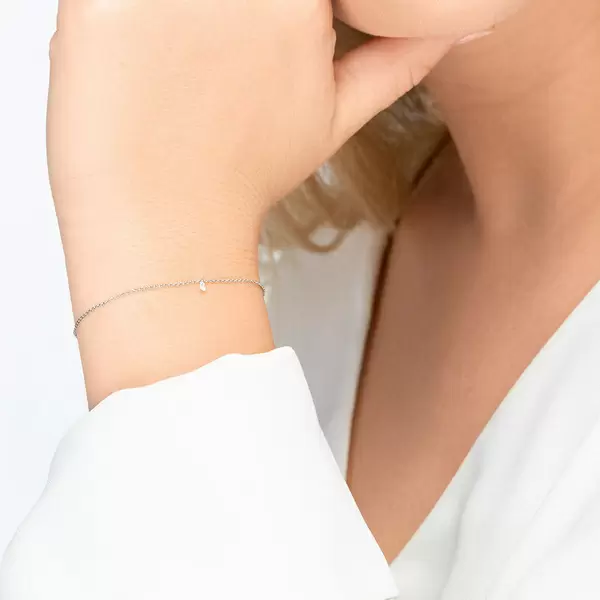 Leaf Jewelry Armkette Pure Diamanten, 18 K Weißgold Flash Sale