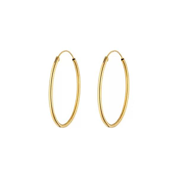 Leaf Jewelry Creole Rund L, 40mm, 14 K Gelbgold Begrenztes Angebot