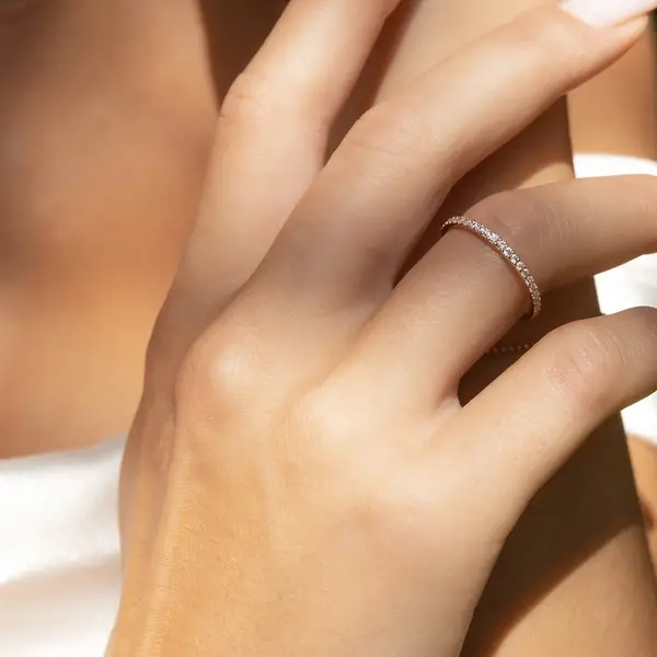 Leaf Jewelry Memoryring mit Diamanten, 18 K Weißgold Cyber Monday