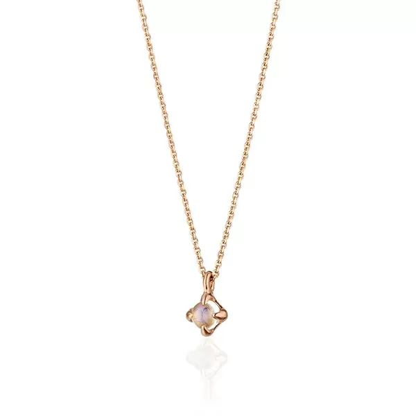 Leaf Jewelry Halskette Cabochon, Mondstein, 14 K Roségold Online Outlet