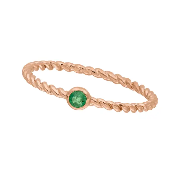 Leaf Jewelry Ring Twist Smaragd, 14K Rosegold Exklusive Angebote