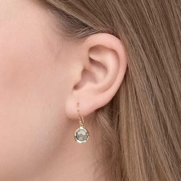 Leaf Jewelry Ohrringe Grüner Amethyst, 14 K Gelbgold Große Rabatte