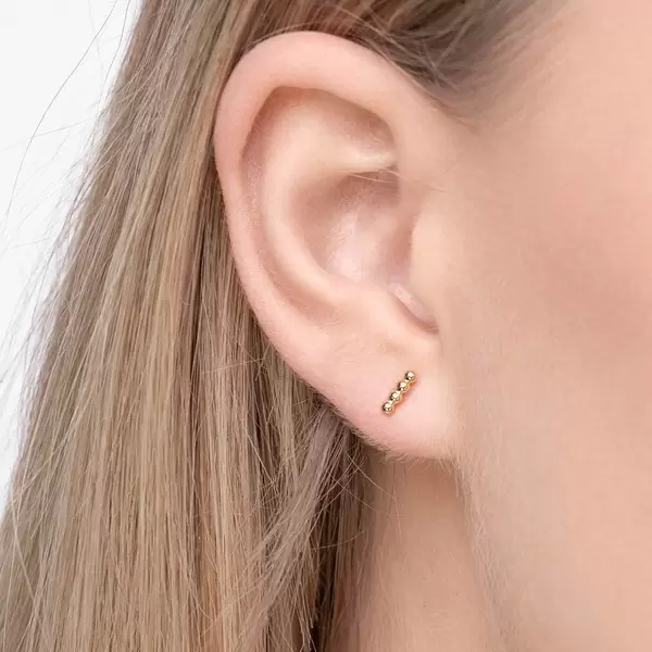 Leaf Jewelry Ohrstecker 4 Kugel, 14K Gelbgold Saisonale Angebote