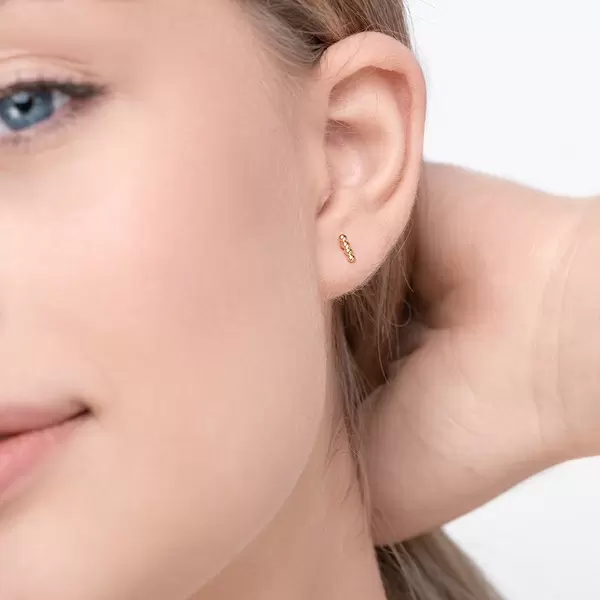 Leaf Jewelry Ohrstecker 4 Kugel, 14K Gelbgold Saisonale Angebote