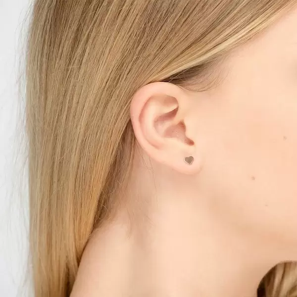 Leaf Jewelry Ohrstecker Herz, 14 K Rosegold Tägliche Deals