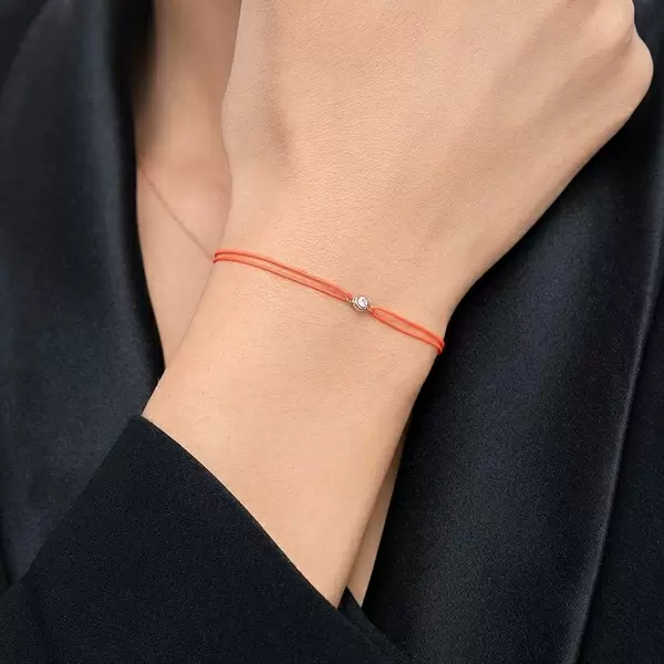 Leaf Jewelry Glücksbändchen "my first diamond", 14K Rosegold, Beige Sonderangebote