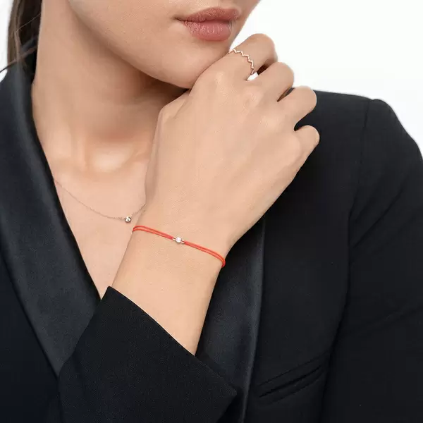 Leaf Jewelry Glücksbändchen "my first diamond", 14K Rosegold, Beige Sonderangebote