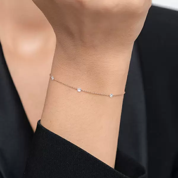 Leaf Jewelry Armkette Pure Triple Diamant, 18 K Rosegold VIP-Rabatte
