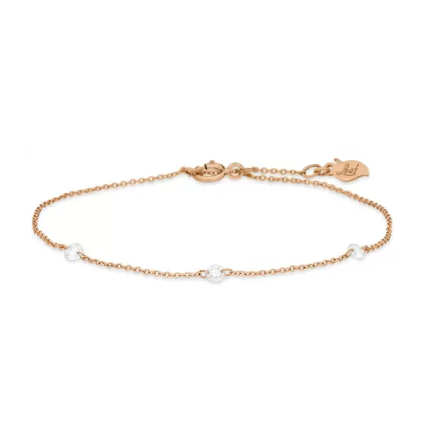 Leaf Jewelry Armkette Pure Triple Diamant, 18 K Rosegold VIP-Rabatte