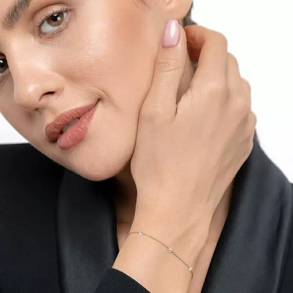 Leaf Jewelry Armkette Pure Triple Diamant, 18 K Rosegold VIP-Rabatte