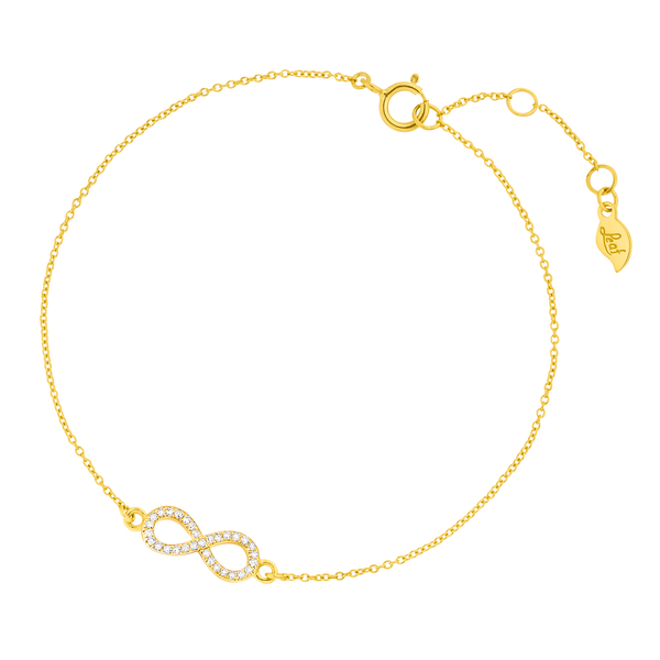 Leaf Jewelry Armkette Infinity mit Diamanten, 18 K Gelbgold