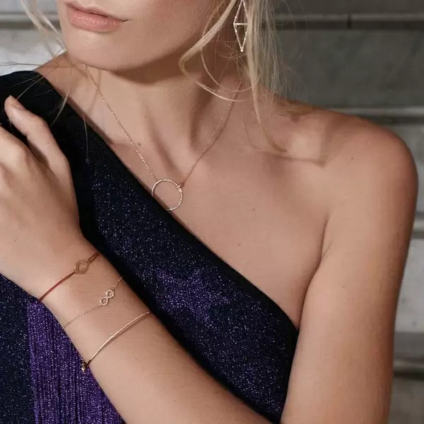 Leaf Jewelry Armkette Infinity mit Diamanten, 18 K Gelbgold Tiefpreis