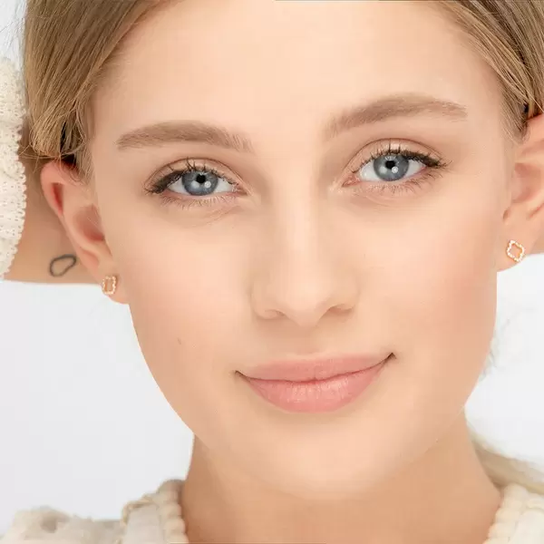 Leaf Jewelry Ohrstecker Clover mit Diamanten, 18 K Gelbgold Wochenangebot