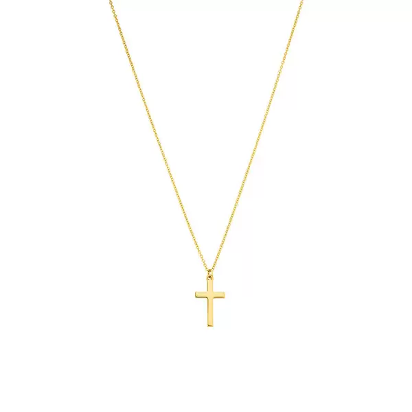 Leaf Jewelry Halskette Kreuz, 14 K Gelbgold